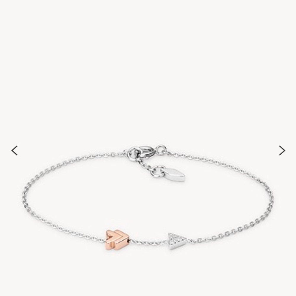 NWT Fossil sterling silver bracelet with arrow detail